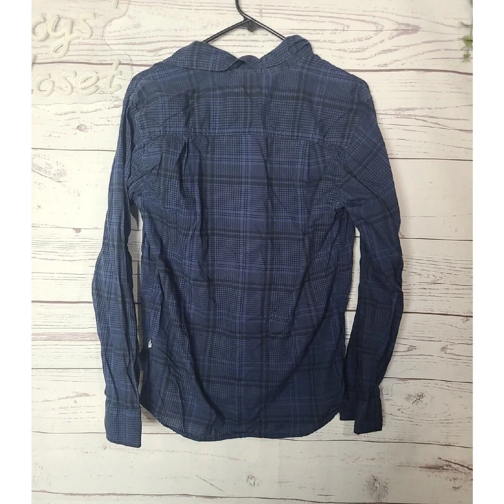 The North Face Navy Blue Plaid‎ Long Sleeve Button Down Shirt Men's Size Small